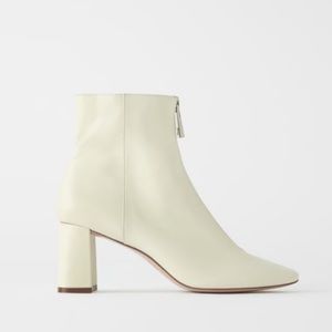 Zara 
SOFT LEATHER HIGH HEELED ANKLE BOOTS